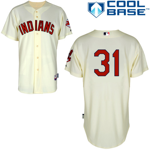 Danny Salazar #31 MLB Jersey-Cleveland Indians Men's Authentic Alternate 2 White Cool Base Baseball Jersey